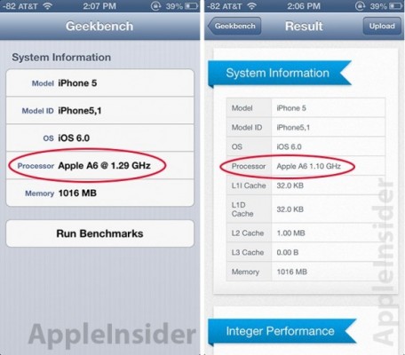 Il processore Apple A6 dell'iPhone 5 varia la frequenza in base all'applicazione