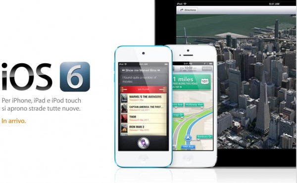 Apple iOS 6 disponibile per il download dal 19 Settembre