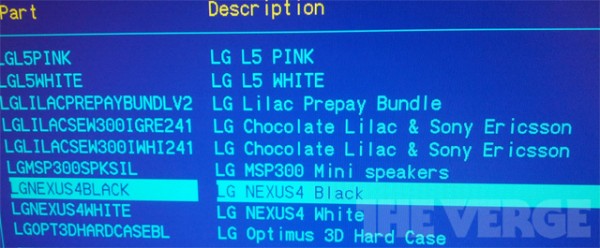 LG Nexus 4 compare nell'inventario di Carphone Warehouse