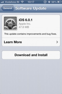 Apple iOS 6.0.1 disponibile per il download