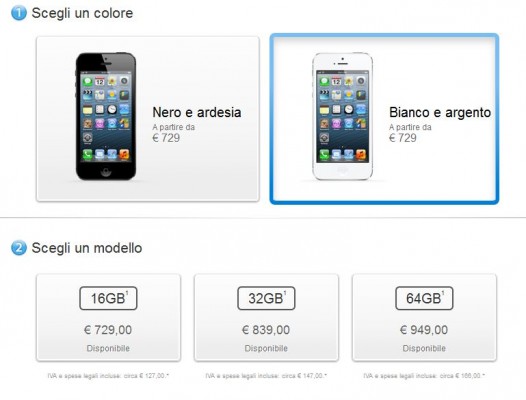 iPhone 5: disponibilità immediata nell'Apple Store italiano