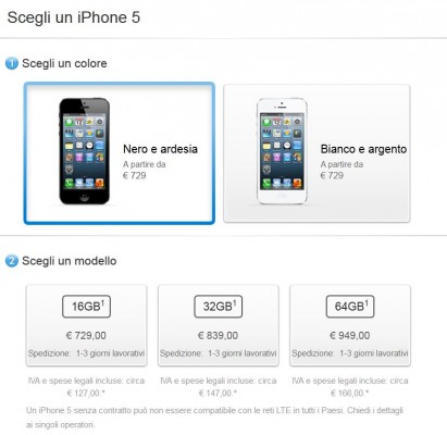 Apple iPhone 5: disponibilità immediata per il nuovo melafonino