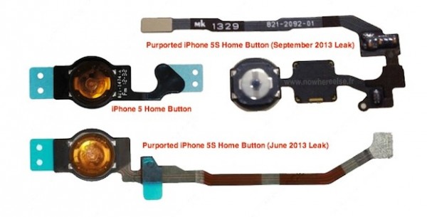 iPhone 5S con lettore impronte digitali, nuova foto del tasto Home