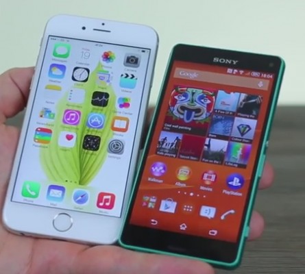 Apple iPhone 6 e Sony Xperia Z3 Compact a confronto in un video