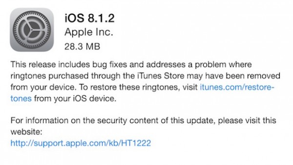 iOS 8.1.2 pronto per il download, ecco le novità