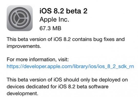 Apple iOS 8.2 Beta 2: elenco completo delle novità