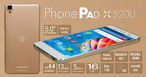 Mediacom PhonePad Duo X520U: 5 pollici e Dual SIM al prezzo di 199 euro