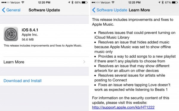 Apple iOS 8.4.1 download, ecco tutte le novità